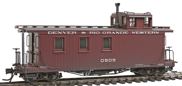Long Caboose, Weathered -- Denver & Rio Grande Western #0505 (No Herald 1920s/30s Lettering)