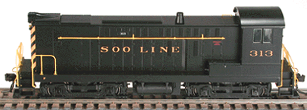 Diesel Baldwin S-12 Phase I Powered -- Soo Line #313 (black & yellow)