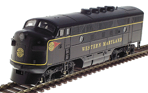 Diesel F3A Phase II Early A Unit Only Powered -- Western Maryland/Fireball