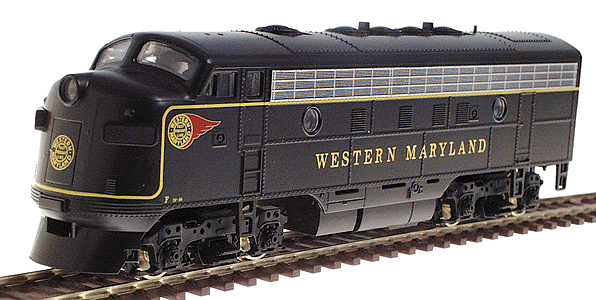 Diesel EMD F7 Phase I Early A Unit Only Powered -- Western Maryland/Fireball