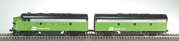 Diesel EMD F9 A (Powered) & B (Dummy) Set -- Burlington Northern (Double Headlights on A Unit)