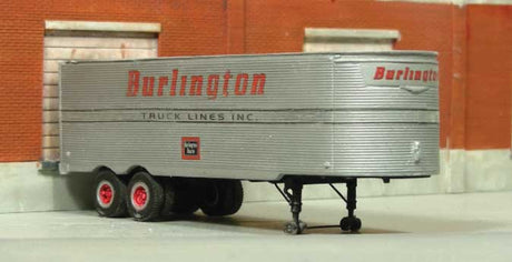 1951-1955 Fruehauf 32' Stainless Steel East Coast Dry Van Trailer - Resin Kit -- Unpainted Resin Castings with Chicago, Burlington & Quincy Decals