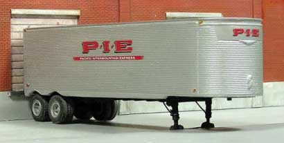 1951-1955 Fruehauf 34' Stainless Steel West Coast Dry Van Trailer - Resin Kit -- Unpainted with P.I.E. Decals