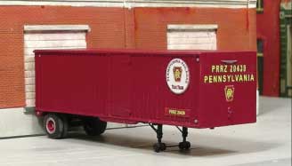 PRR 1950s 30' Single-Axle Piggyback Trailer - Resin Kit -- With Circular White Logo Decals