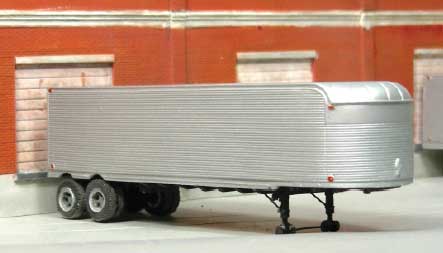 1940-1951 Fruehauf 34' Stainless West Coast Double-Axle Dry Van Trailer -- Unpainted Resin Kit