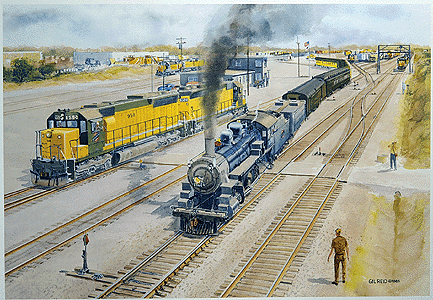 Railroad Art Print - Great Trains of America Collection -- CNW "Ten-Wheeler Tradition" (19 x 13" Image - 22 x 16" Overall)