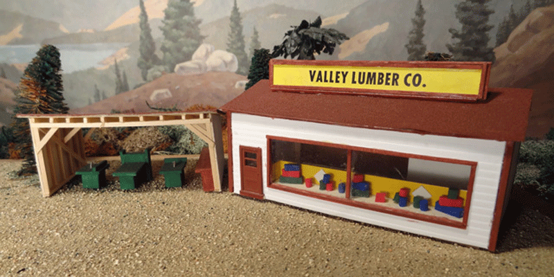 Lumber Company Store & Shed -- Kit - Store 5 x 2-3/4"  12.7 x 7cm; Shed 4 x 2-1/8"  10.2 x 5.4cm