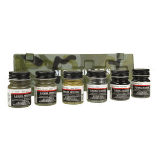 Armor Model Master Camo-Colors 6-Color Paint Set with Metal Camo Ammo Box -- United States Theater