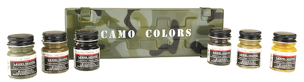 Armor Model Master Camo-Colors 6-Color Paint Set with Metal Camo Ammo Box -- Mid/Late British Theater