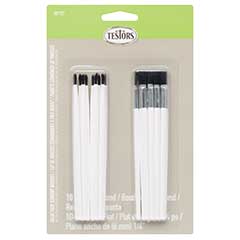 Economy Paint Brush Set - Carded -- 10 Each: Pointed Round and 1/4" Wide Flat Brushes