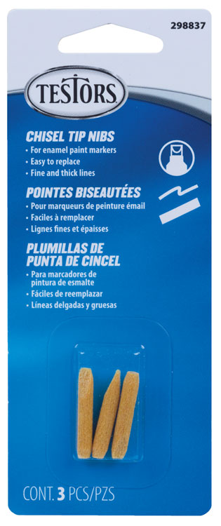 Replacement Tip Nibs for Enamel Paint Marker Sets pkg(3) -- Chisel Tip