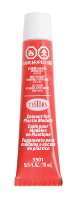 Finished-Product Cement Adhesives -- Polystyrene Plastic Cement - 5/8oz  18.5mL - Tube with English/French Labeling
