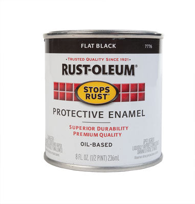 Stops Rust(R) - Spray Paint & Rust Prevention - 8oz  237mL - Can -- Flat Black