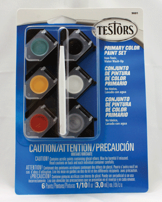 Acrylic Paint Pod Sets -- 6 Primary Colors, Paint Pod & Paint Brush; English/Spanish/French Labeling