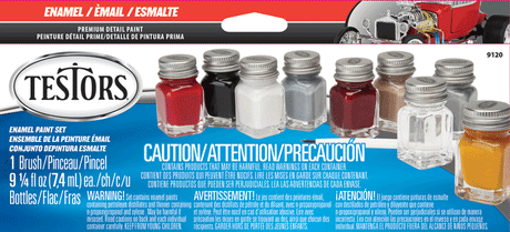 Enamel Paint Sets -- 8 Automobile Colors, 1 Thinner, 1 Paint Brush, 1 Tray