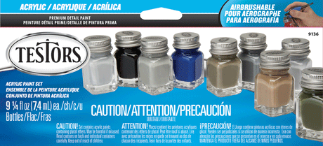 Acrylic Paint Sets - 9 Colors - Each: 1/4oz  7.4mL -- Aircraft Colors