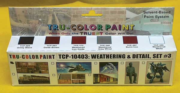 Weathering Paint 6-Color Set - 1oz 29.6ml Bottles -- Set #3 - Includes 1 Each: #9, 93, 173, 348, 357, 359
