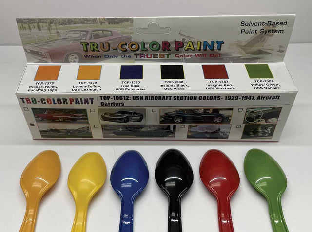 U.S. Navy Carrier Planes, Section Colors Paint Set - 6 1oz  29.6ml Bottles -- 1929-1941 1 Each: #709-1378, 1379, 1380, 1382, 1383, 1384