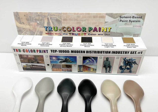 Modern Distribution Industry Paint Set -- 6 Flat Colors for Brush Painting