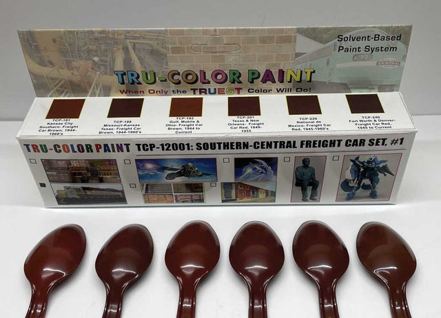 South-Central Freight Car Paint Set - 6 - 1oz 29.6ml Bottles -- Includes #181, 188, 192, 201, 220, 240