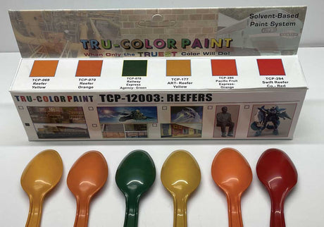 Reefers Railroad Paint Set - 6 1oz  29.6ml Bottles -- 1 Each: #709-69, 70, 78, 177, 280, 294
