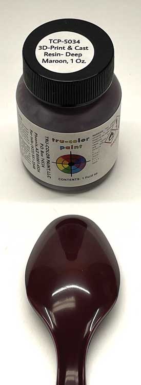 3D Print and Cast Resin Acrylic Paints - 1oz  29.6ml -- Deep Maroon