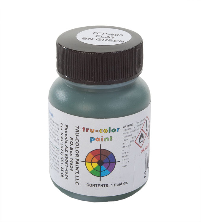 Flat Brushable Color Acrylic Paints - 1oz  29.6ml -- Burlington Northern Green