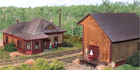 Rockingham Junction Station & Freight House -- Kit - Station: 3-1/4 x 4-1/4"  8.3 x 10.8cm; House: 4 x 2-1/2"  10.2 x 6.4-1