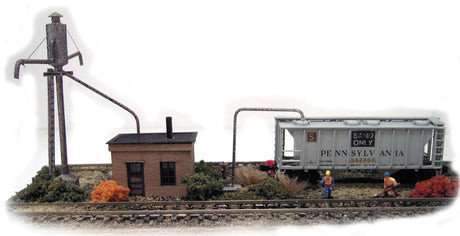 Locomotive Sanding Facility with Sand Hopper Car - Trackside Series -- Laser-Cut Wood Kit - 7-1/2 x 2-1/2"  19.1 x 6.4cm