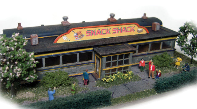 Baggage Car Diner - Trackside Series -- Laser-Cut Wood Kit - 5-1/2 x 2-1/2"  14 x 6.4cm