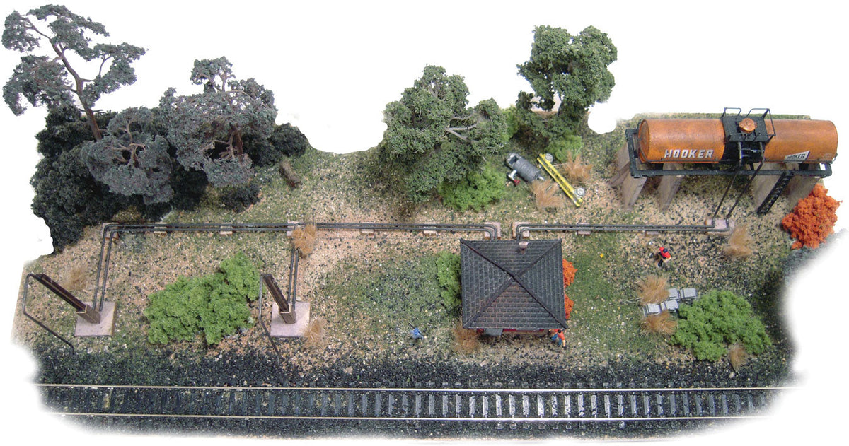 Diesel Fueling Depot - Trackside Series -- Laser-Cut Wood Kit - As-Shown: 10-1/2 x 3"  26.7 x 7.6cm-2