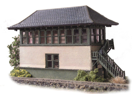 New York Central System/Boston & Albany Standard Wooden Tower -- Laser-Cut Wood Kit - 3-3/4 x 1-1/2 x 2"  9.5 x 3.8 x 5.1cm-1