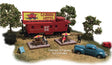 Caboose Motel with Caboose, 2 Picnic Tables, Umbrellas, Details & Billboard -- Kit - 2-3/4 x 2"  7 x 5.1cm