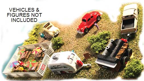 Roadside Eats - Kit -- Smoker and Concession Trailers, Scenery Details (unpainted metal parts)-2