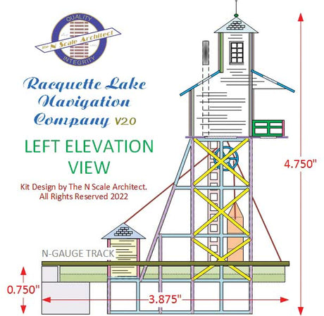 Laser-Cut Wood Kit -- Racquette Lake Navigation Co. - 4-1/4 x 4 x 5"  10.8 x 10.2 x 12.7cm-5
