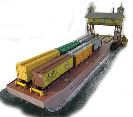 Laser-Cut Wood Kit -- The Hudson 2-Track Carfloat - 12-1/4 x 3 x 1"  31.1 x 7.6 x 2.5cm-1