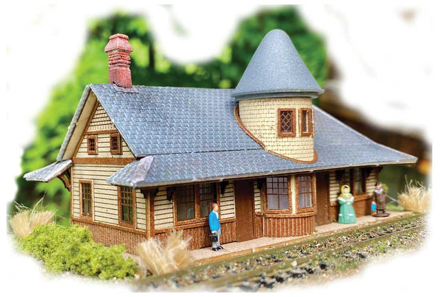 Northampton Station -- Laser-Cut Wood Kit - 4-1/2 x 2-1/2 x 2-1/2"  11.4 x 6.4 x 6.4cm-1
