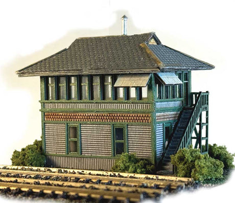 Kansas City Terminal Railway Tower #2 -- Laser-Cut Kit - 2-3/4 x 1-1/4 x 2-1/4"   7 x 3.2 x 5.7cm-1