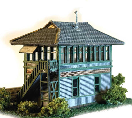 Kansas City Terminal Railway Tower #2 -- Laser-Cut Kit - 2-3/4 x 1-1/4 x 2-1/4"   7 x 3.2 x 5.7cm-2