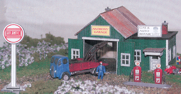 Journeyman Series - Andrew's Auto & Gas -- Laser-Cut Wood Kit - 3 x 3"  7.5 x 7.5cm