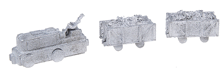M-Trak(TM) Equipment -- Mine Engine (Unpowered) with Driver & Two 4-Ton Cars