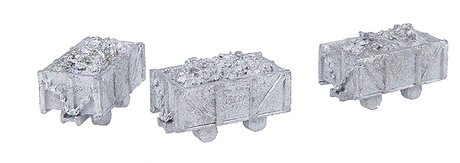 M-Trak(TM) Equipment (Unpainted Metal Castings) -- 4-Ton Mine Cars pkg(3)