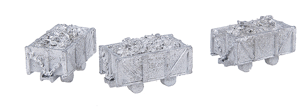 M-Trak(TM) Equipment (Unpainted Metal Castings) -- 4-Ton Mine Cars pkg(3)