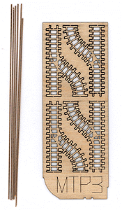 M-Trak 30" Gauge (Nn30) Mine Track System - Kit (Laser-Cut Wood, Metal) -- Siding Turnouts pkg(4) (Includes 24"  61cm Rail)