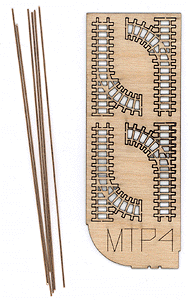 M-Trak 30" Gauge (Nn30) Mine Track System - Kit (Laser-Cut Wood, Metal) -- 90-Degree Turnouts pkg(4) (Includes 24"  61cm of Rail)