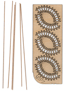 M-Trak 30" Gauge (Nn30) Mine Track System - Kit (Laser-Cut Wood, Metal) -- 90-Degree Curve pkg(6)