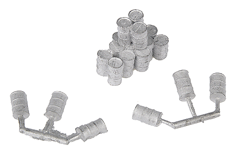55-Gallon Drums pkg(7) -- One Stack of 12 Drums Six Single Drums