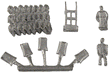 Open Sack Assortment -- One Stack of 30 Sacks, Five Single Sacks, Two Figures & One Dolly (Hand Truc