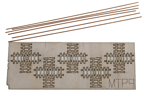 M-Trak 30" Gauge (Nn30) Mine Track System - Kit (Laser-Cut Wood, Metal) -- 90-Degree Crossing pkg(5) (Includes 24"  61cm of Rail)