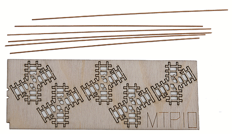 M-Trak 30" Gauge (Nn30) Mine Track System - Kit (Laser-Cut Wood, Metal) -- 30-Degree Crossing pkg(5) (Includes 24"  61cm of Rail)